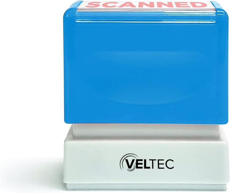 Veltec Premium Pre-Inked Message Stamp, Red Ink (Scanned) - Image 3